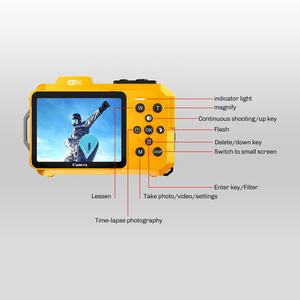Cámara Digital Sumergible con WiFi, Doble Lente de 2.8+1.<span class=keywords><strong>4</strong></span> Pulgadas, 4K 48MP, para Vlogs Subacuáticos, Deportes y Selfies - Product Image 3