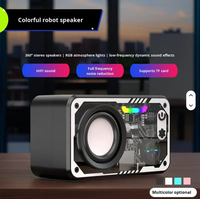 Haut-parleur Bluetooth Mecha Transparent BT 5.3 Étanche DC LED RGB Coloré Sans Fil Extérieur Mini Subwoofer Série Bureau Cannon Horloge