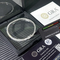 Bracelet de Tennis Femme en Moissanite Certifiée GRA VVS de 2 mm 3 mm 4 mm 5 mm 6,5 mm, Argent Sterling 925, Prêt à l'Expédition