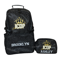 Sac à dos de sport bleu roi résistant à l'eau pour studio de danse, équipe de cheerleading, avec logo personnalisé, nom, gymnastique féminine, vert clair