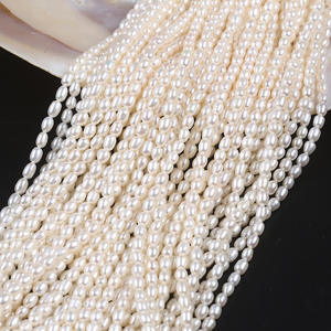 Promotion pour perles de culture d'eau douce blanches de 3-4 mm, perles naturelles pour la fabrication de bijoux, colliers, accessoires, perles colorées avec trou traversant - Product Image 2