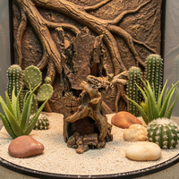 Ornement d'aquarium en résine, racines de bois, forme de coffre, grotte creuse pour poissons, lézards, reptiles, décoration de réservoir