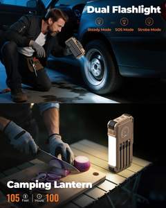 Banque d'alimentation <span class=keywords><strong>solaire</strong></span> étanche BLAVOR avec manivelle, 4 câbles, 20000mAh, charge rapide 20W, sans fil, USB-C, lampe torche <span class=keywords><strong>portable</strong></span>, iPhone, iPad - Product Image 5