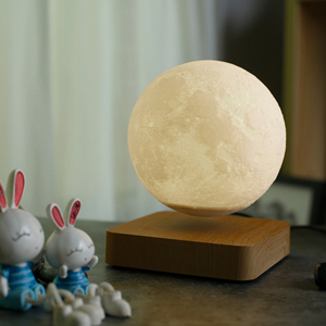 Minimalist Design Brightness 3D Printing Lunar <b>Lamp</b> Color Changing LED Magnetic Levitation 14cm Moon for Bedroom Night Light - Product Image 2