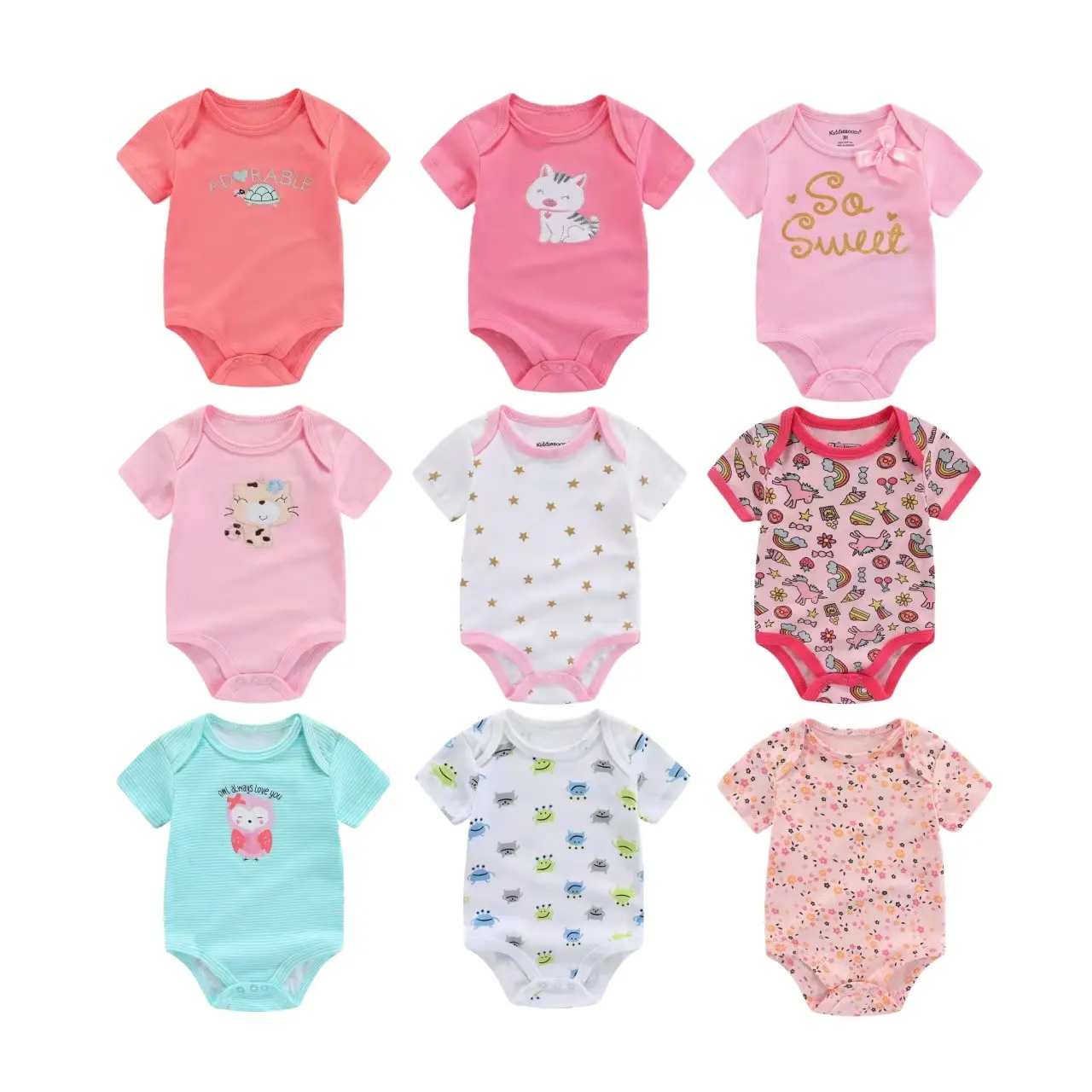 Prêt à expédier nouveau-né barboteuse bébé barboteuse tricotée garçons filles bébé barboteuse tricotée pas cher bouton pression été bébé enfants vêtements