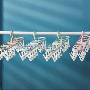 ราวตากผ้าอเนกประสงค์แบบพับได้ พร้อมคลิปหนีบ 16 ตัว วัสดุพลาสติก แข็งแรง ทนลม สำหรับใช้ในบ้านและระเบียง - Product Image 2