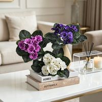 Tanaman Bunga Violet Afrika Sutra Seperti Asli, Dekorasi Rumah Modern, Desain Meja, Tanaman Bunga Violet Palsu