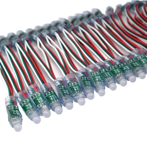 Ensemble de 50 pixels LED RVB adressables individuellement, 12 mm, diffuseurs, WS2811, CRI 85, lumières de Noël à intensité variable, USB, <span class=keywords><strong>PVC</strong></span>, indice de protection IP20 - Product Image 1