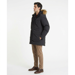 Custom Logo Autumn Fashion <b>Men's</b> <b>Long</b> Windbreaker <b>Jacket</b> Canvas Waterproof Windproof Reversible Fur Plus Size Options Stand - Product Image 1