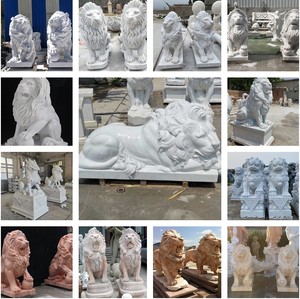 Decorazione del giardino domestico moderna scolpita a mano in pietra durevole animale maschio <span class=keywords><strong>leone</strong></span> scultura in marmo bianco <span class=keywords><strong>statua</strong></span> del <span class=keywords><strong>leone</strong></span> - Product Image 6
