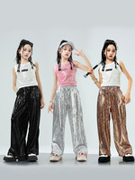Vêtements Hip Hop pour filles de 3 ans à l'âge adulte, ensemble de 2 pièces, haut à paillettes et pantalon pour la danse jazz, costumes de danse moderne
