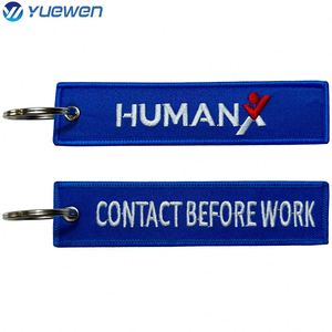 Wholesale Customized Remove Luggage Tag Before Embroidery Keyring Flight for Logo Woven Keychains - Product Image 2