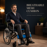 Fauteuil roulant en aluminium OEM à surface argentée de haute qualité - Mobilité pliable à prix d'usine avec roues en PU