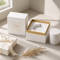 Boîte cadeau à base rigide avec couvercle à texture de roseau et bordure or blanc, impression personnalisée, robuste, recyclable, qualité supérieure, vente en gros, directement de l'usine