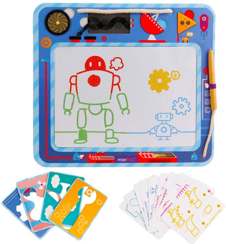 Creative Children Painting Robot Doodle Games Magnetic Drawing Board For Kids Toddlers Travel Size