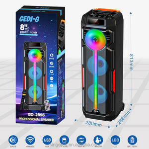 ลำโพงคาราโอเกะคู่ขนาด 8 นิ้ว รุ่นใหม่ สำหรับงานปาร์ตี้ เสียงเบสหนัก กำลังขับเสียงดัง พร้อมไฟ LED ลำโพงบลูทูธ รุ่น GD-2896 - Product Image 4