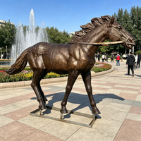 Statue personnalisée en laiton et bronze moulé, grande taille, représentant une femme grecque montant à cheval, pour la décoration de jardins et de parcs