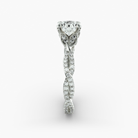 Bague de fiançailles et de mariage vintage plaquée argent, sertie de diamants étincelants, style pavé, bijoux élégants et luxueux pour femmes