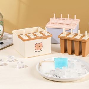 Moule à sucettes glacées en silicone de qualité alimentaire avec couvercle, bac à glaçons domestique, outil de fabrication de crème glacée maison - Product Image 5