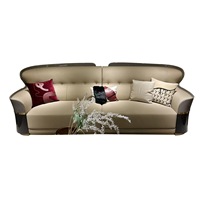 Ensemble de canapés en cuir véritable de style italien, luxe léger, en forme de U, avec design à dossier haut démontable et personnalisable pour l'ameublement de la maison