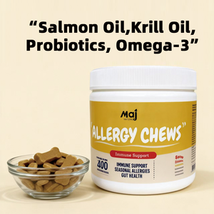 Complément alimentaire immunologique pour chiens OEM - Aller-Immune Bites avec <span class=keywords><strong>huile</strong></span> <span class=keywords><strong>de</strong></span> saumon sauvage d'Alaska riche en oméga 3 + probiotiques, nutrition pour chiens - Product Image 3