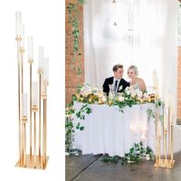 Suporte de velas de vidro acrílico, 8 cabeças, suporte de velas de mesa de casamento, suporte de castiçal para decoração de casa