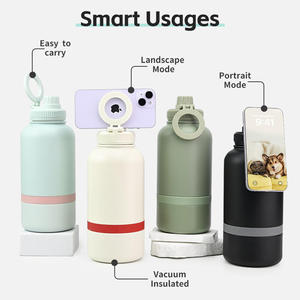 Botol Minum Olahraga Stainless Steel 32oz dengan Logo Custom 2025, Botol Vakum untuk Gym dan Hiking, 2 in 1 Botol Air Anjing Portabel untuk Perjalanan dengan Mangkuk - Product Image 2