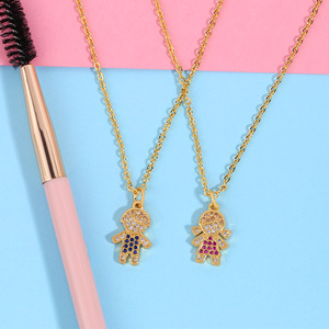 Collar de Cadena con Colgante de Arcoíris Familiar de Moda para Niños y Niñas, Collares de Cobre con Circonita Cúbica para Mujer, Joyería para Año Nuevo, Cumpleaños y Navidad - Product Image 6