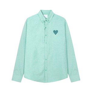 Chemise habillée de luxe pour <span class=keywords><strong>homme</strong></span> en coton à manches longues, style polo, avec motif cœur brodé, respirante, style parisien populaire, collection printemps - Product Image 2