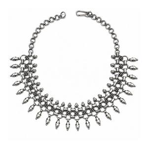 Traditional <b>Oxidized</b> Silver Statement Necklace for Women - Product Image 5