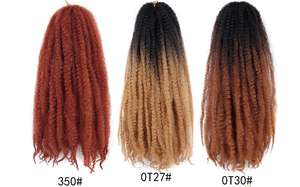 Extensiones de Cabello de Crochet Caterpillar de 18 Pulgadas, 26 Raíces Plegadas a 52 Hebras, <span class=keywords><strong>Trenzas</strong></span> de Crochet Sintéticas Hechas a Mano para Mujeres Negras - Product Image 2