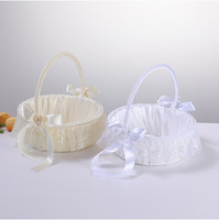 Panier de demoiselle d'honneur moderne européen écologique, en dentelle et strass, pour cérémonie de mariage, accessoires de fête pour mariée/enfants, en papier