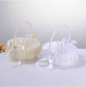 Panier de demoiselle d'honneur moderne européen écologique, en dentelle et strass, pour cérémonie de mariage, accessoires de fête pour mariée/enfants, en papier - Product Image 5