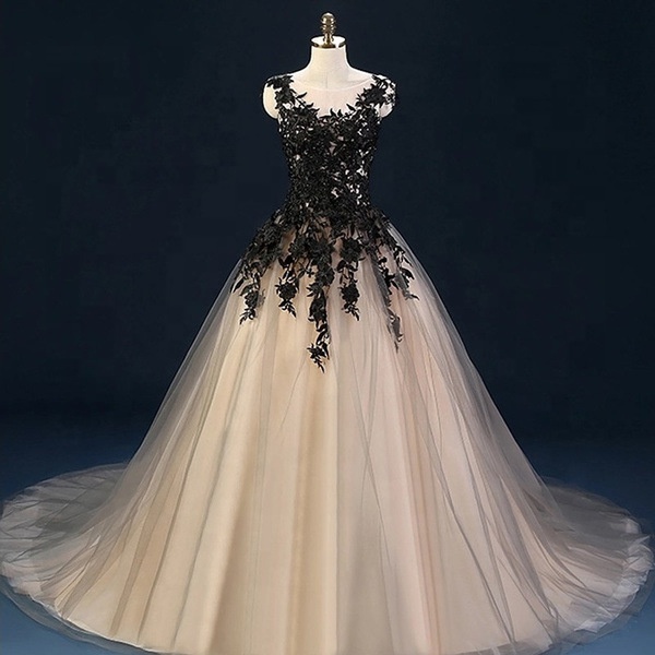 Verified Supplier Black Princess Gown Elegant Satin & Tulle | Alibaba.com