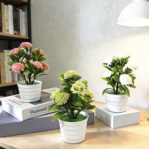 Plantes d'hortensia artificielles en pot de 18 pouces en plastique, décoration intérieure pour la maison, le bureau ou comme ornement de bureau - Product Image 2