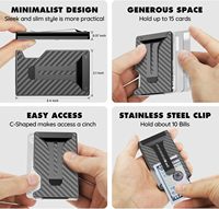 Monedero con Bloqueo RFID, Tarjetero de Aluminio y Cuero con Compartimento para AirTag, Rastreable