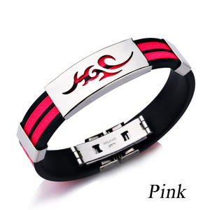 Bracciale <span class=keywords><strong>da</strong></span> <span class=keywords><strong>uomo</strong></span> personalità della moda bracciale sportivo <span class=keywords><strong>da</strong></span> basket in acciaio al titanio bracciale sportivo <span class=keywords><strong>da</strong></span> <span class=keywords><strong>uomo</strong></span> bracciale in gomma con cinturino in Silicone - Product Image 5