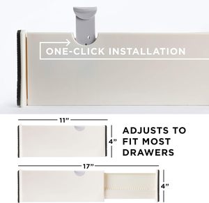 Séparateurs de tiroir à vêtements réglables en plastique pour chambre à coucher - Product Image 2