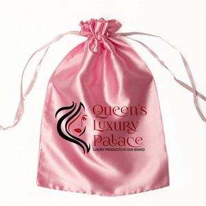 Nouvelles extensions de cheveux en satin recyclables et élégantes, emballage et sac de rangement, taille et couleur personnalisables - Product Image 3