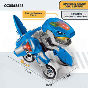 FiveStar nuova deformazione universale dinosauro RC Stunt Car Tyrannosaurus Rex giocattolo di musica leggera di plastica Robot giocattolo per ragazzi 8 + anni - Product Image 2