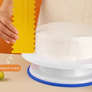 Modern stil plastik kek dekorasyon alet takımı tek kullanımlık PP mus tereyağı buzlanma kontur Combs kare pürüzsüz fondan için - Product Image 2