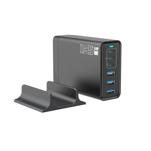 200W GaN Desktop Multi-Port Charger PD3.1 Fast Charging Station USB-C USB-A High Power Charger for Laptop Phone Tablet