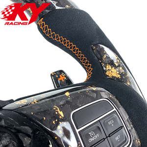 Volante deportivo personalizado de fibra de carbono forjada en naranja y cuero para Chrysler Dodge SRT-8 Grand Cherokee Trackhawk - Product Image 3