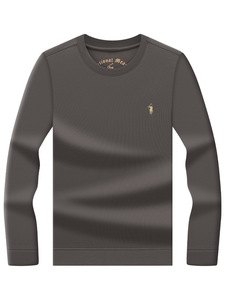 Vente en gros Pull à manches longues haut de gamme pour hommes, jeunes et d'âge moyen, col rond, chemise de base de sport décontractée, techniques brodées - Product Image 5