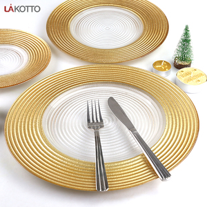 Placa transparente de cristal, placa redonda de carga dorada para decoración de boda, novedad - Product Image 5