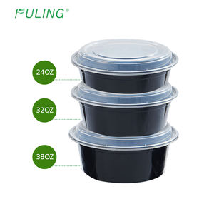 FULING 24 oz 32 oz 38 oz Meal Prep Food Container con tapa Redondo Desechable Food Bowl Take Away Container para restaurantes - Product Image 1