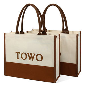 Sacs Fourre-Tout Cabas Personnalisables en Toile de Jute et Lin Noirs de Plage Vierge à Prix Bas en Gros - Product Image 5