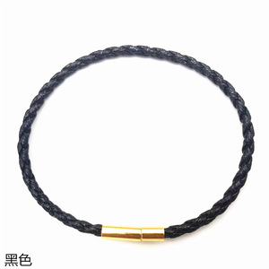 สร้อยข้อมือหนังถักแบบมีสายรัด 3 มม. หัวเข็มขัดทอง ของขวัญเครื่องประดับคู่รัก แหล่งผลิตอี้หวู่ - Product Image 4