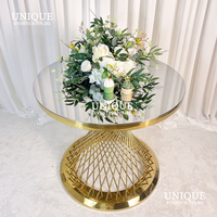 moderne Offre Spéciale pour de meubles de mariage de haute qualité table à gâteau ronde en acier inoxydable doré table à gâteau