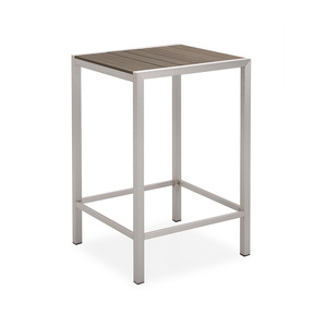 De plástico de tapa de madera bares muebles de marco de aluminio silla alta mesa de <span class=keywords><strong>Bar</strong></span> conjunto - Product Image 3